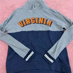 PINK Victoria's Secret Gray and Orange Zip Pullover